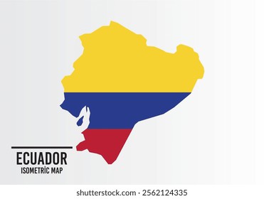 Ecuador flag and map vector.