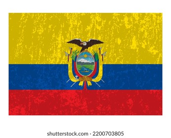 Ecuador flag, official colors and proportion. Vector illustration.