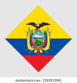 Bandera de Ecuador, colores oficiales. Ilustración vectorial.