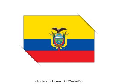 Ecuador flag - rectangle colorful flag representing a country cultural identity and heritage. The essence of national pride and unity. Attached by the corners in a paper album