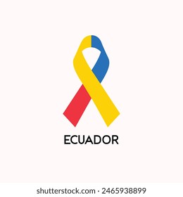 Ecuador flag ribbon design vector