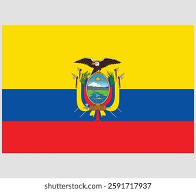 Ecuador Flag Vector Design ,Ecuador Country Flag