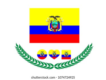 Ecuador Flag vector illustration. Ecuador Flag. National Flag of ecuador on white background
