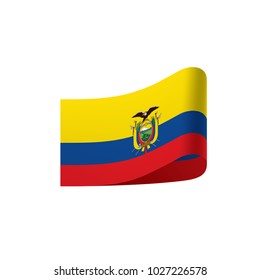 Ecuador flag, vector illustration on a white background