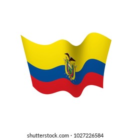 Ecuador flag, vector illustration on a white background