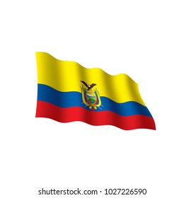 Ecuador flag, vector illustration on a white background
