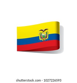Ecuador flag, vector illustration on a white background