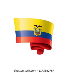 Ecuador flag, vector illustration on a white background