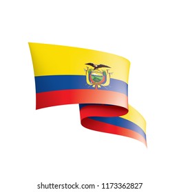 Ecuador flag, vector illustration on a white background