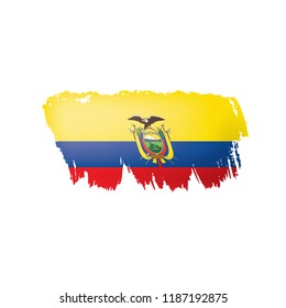 Ecuador flag, vector illustration on a white background.