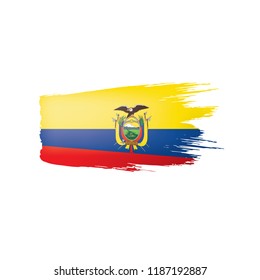 Ecuador flag, vector illustration on a white background.
