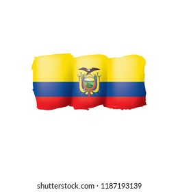 Ecuador flag, vector illustration on a white background.