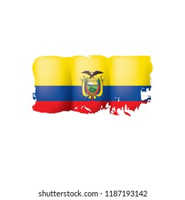 Ecuador flag, vector illustration on a white background.