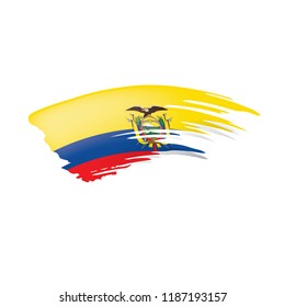 Ecuador flag, vector illustration on a white background.