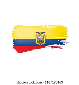 Ecuador flag, vector illustration on a white background.