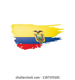 Ecuador flag, vector illustration on a white background.