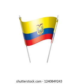 Ecuador flag, vector illustration on a white background
