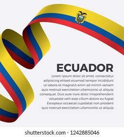 Ecuador flag, vector illustration on a white background