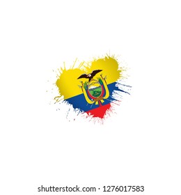 Ecuador flag, vector illustration on a white background