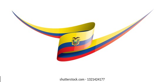Ecuador flag, vector illustration on a white background
