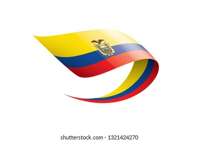 Ecuador flag, vector illustration on a white background