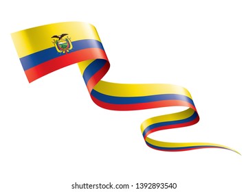 Ecuador flag, vector illustration on a white background