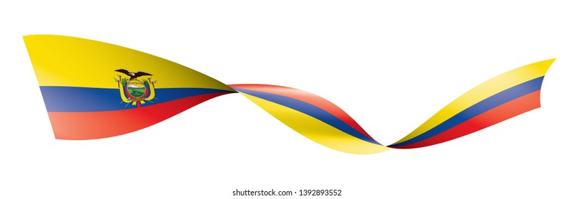 Ecuador flag, vector illustration on a white background