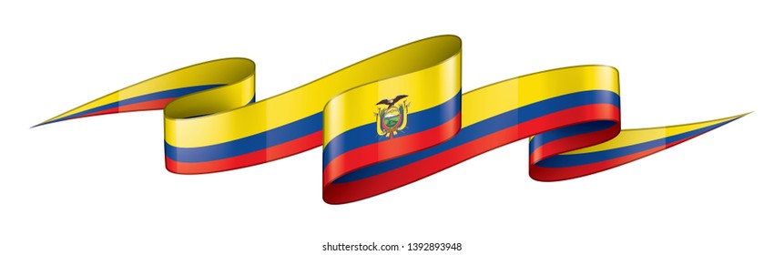 Ecuador flag, vector illustration on a white background