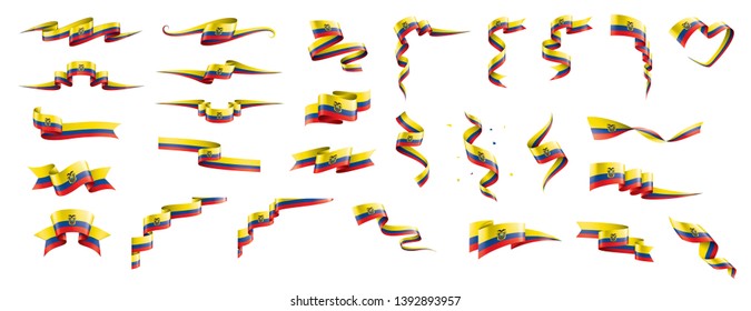 Ecuador flag, vector illustration on a white background