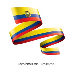 Ecuador flag, vector illustration on a white background