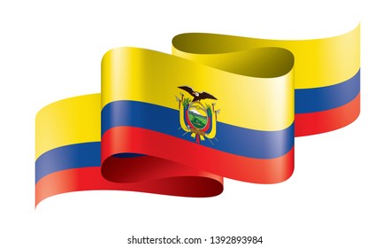 Ecuador flag, vector illustration on a white background