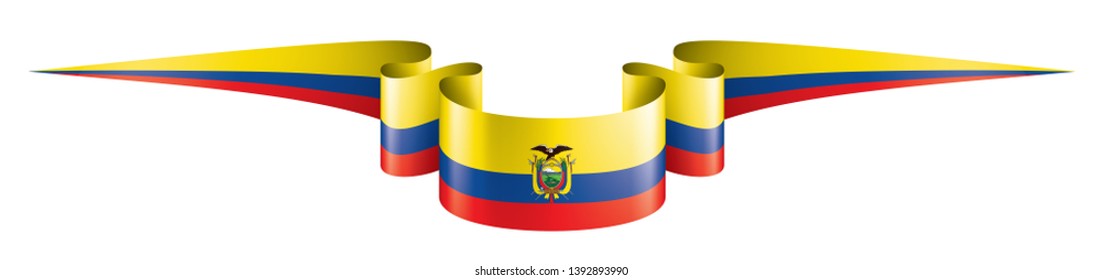 Ecuador flag, vector illustration on a white background