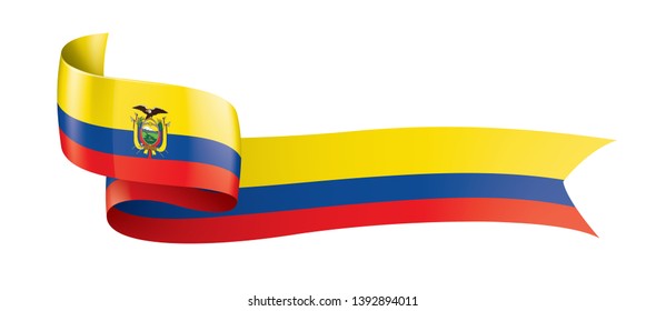 Ecuador flag, vector illustration on a white background
