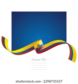 Ecuador flag vector. World flags and ribbons. Ecuadorian flag ribbon on abstract color background