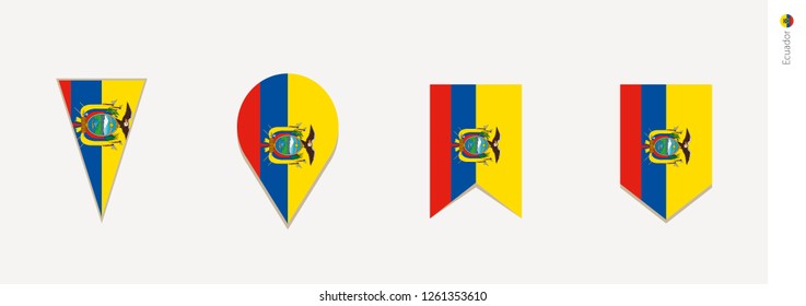 Ecuador flag in vertical design, vector illustration.