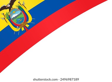 Ecuador flag wave isolated on png or transparent background vector illustration.