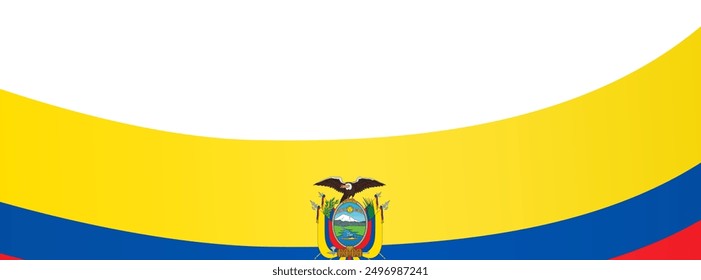 Ecuador flag wave isolated on png or transparent background vector illustration.