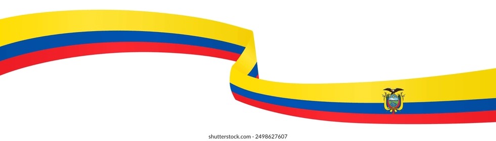 Ecuador flag wave isolated on png or transparent background vector illustration.