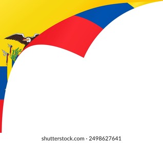 Ecuador flag wave isolated on png or transparent background vector illustration.