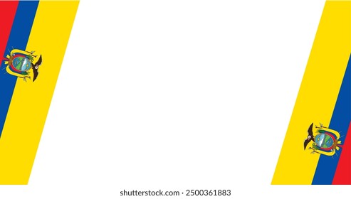 Ecuador flag wave isolated on png or transparent background vector illustration.