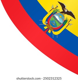 Ecuador flag wave isolated on png or transparent background vector illustration.