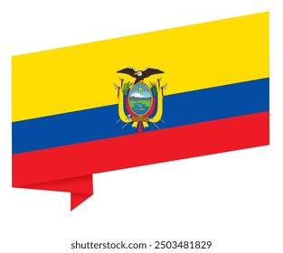 Ecuador flag wave isolated on png or transparent background vector illustration.
