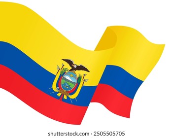 Ecuador flag wave isolated on png or transparent background vector illustration.