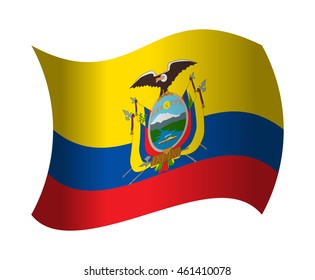 ecuador flag waving in the wind
