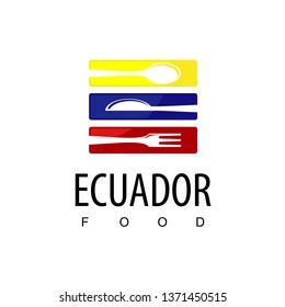 Ecuador Food, Restaurant Logo With Ecuador Flag Symbol