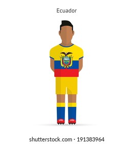 Ecuador football player. Soccer uniform. Vector illustration.