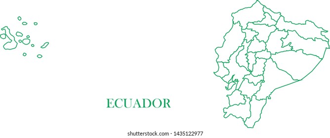 Ecuador green line map vector