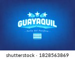 Ecuador, Guayaquil, banner and flag. GYE 3D icon, star flags. Vector illustration symbol. Guayas. 