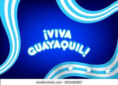 Ecuador, Guayaquil, banner and flag. GYE 3D icon, star flags. Vector illustration symbol. Guayas. 