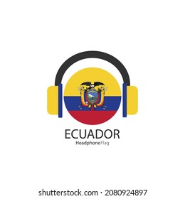 Indicador de auriculares ecuatoriano vectorial sobre fondo blanco. 